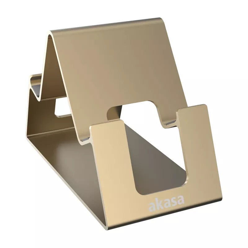 Suporte Akasa Aries Pico em alumínio para smartphone e tablet dourado
