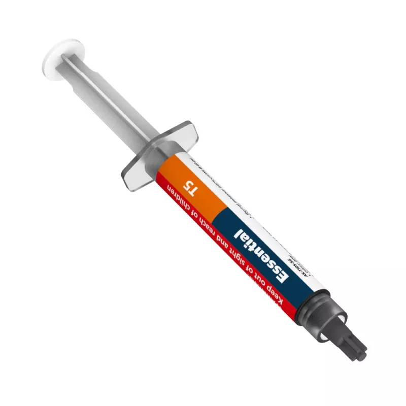 Pasta térmica Akasa T5 Essential - 4 W/m·K - cinzento - 0,07 °C/W - 2,6 g/cm³ - -50 a 220 °C