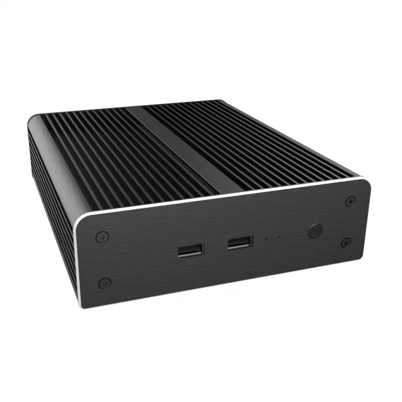 Caixa Akasa Newton NE Mini-ITX - preto - alumínio - sem ventoinha - HDD/SSD 2,5 polegadas - 150,6 mm