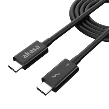 Cabo Akasa Thunderbolt 4 USB-C para USB-C 1m 40Gbps 100W PD 8K60Hz preto