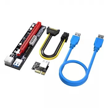 Placa adaptadora Akasa 6 conjuntos PCIe Riser para mineração de GPU X16 para X1