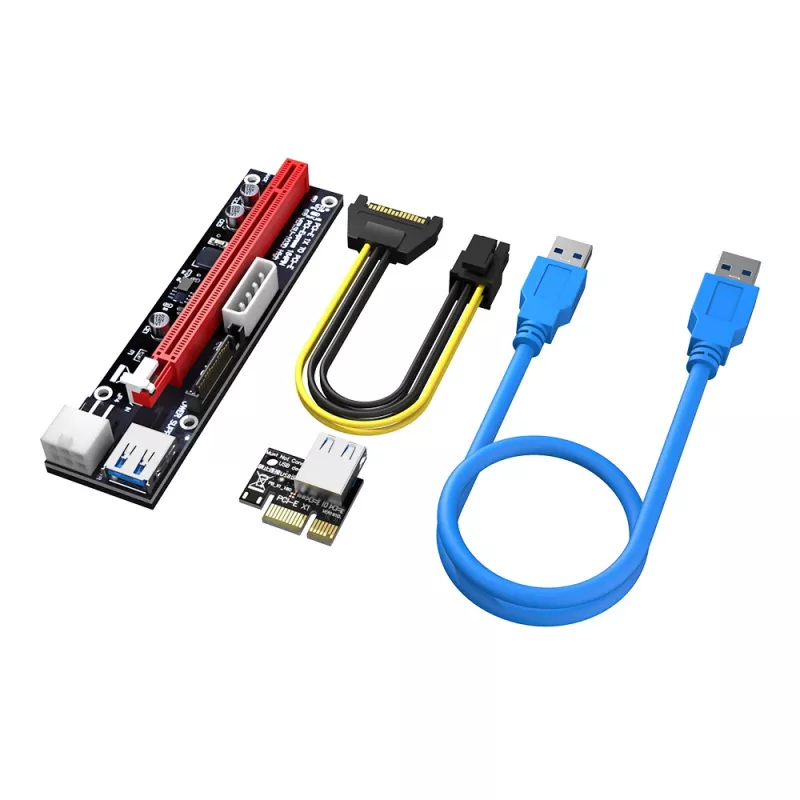 Placa adaptadora Akasa 6 conjuntos PCIe Riser para mineração de GPU X16 para X1
