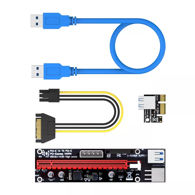 Placa adaptadora Akasa 6 conjuntos PCIe Riser para mineração de GPU X16 para X1