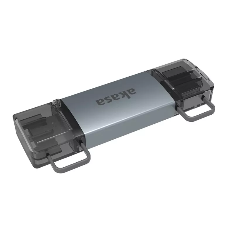 Leitor de cartões duplo Akasa 2 em 1 USB 3.2 OTG