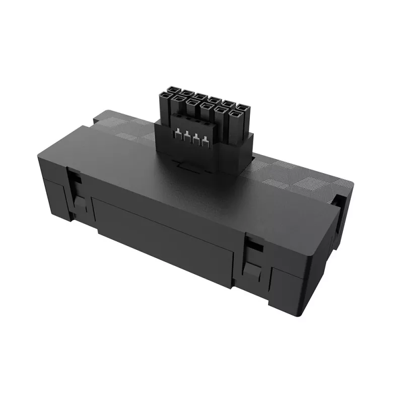 Adaptador Akasa G-Nexus P24 90° 12VHPWR ficha 12+4 pinos para 3x conector fêmea 8 pinos, 600W, preto