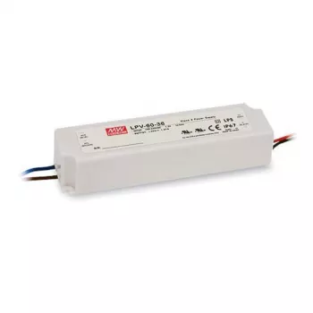 SYNERGY21 MEAN WELL LPV-60-24 Driver LED tensão constante 60W 24V 2,5A IP67