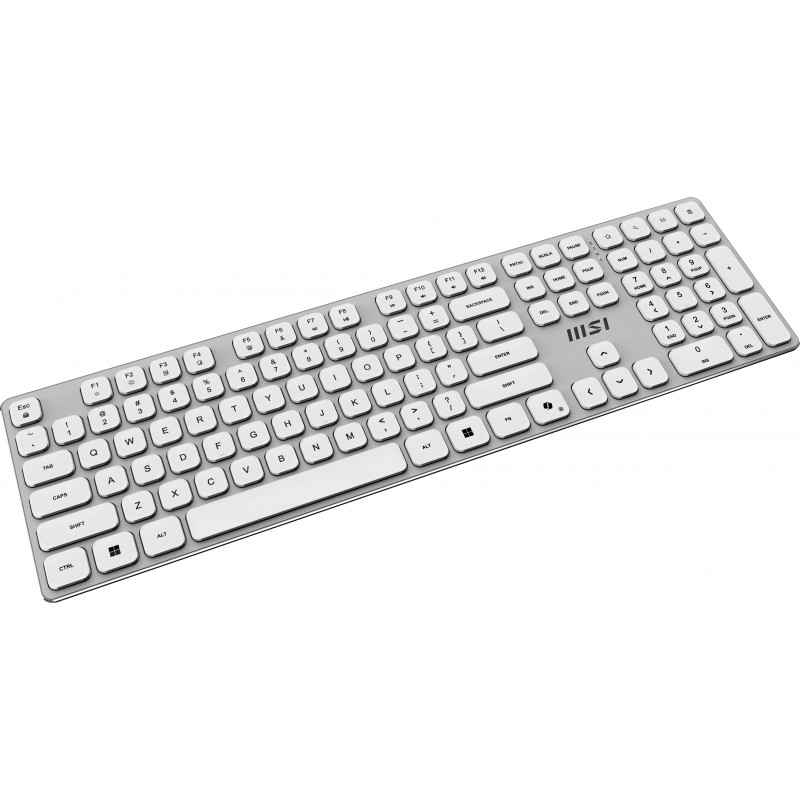 MSI FORGE K210 W Combo Branco FR - Conjunto de Teclado e Rato USB com Fio, Layout Francês AZERTY, Retroiluminação Rainbow RGB, Rato Ótico com 6400 DPI