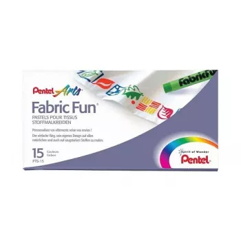 Lápis de Tinta para Tecido Pentel Fabric Fun Pastel, 15 Cores Sortidas, CF15PASTELLI X TESSUTI CONF.ASS