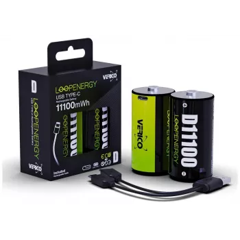 Verico LoopEnergy Mono D 1,5V 11000mWh 7400mAh Pack de 2 - Mono (D) - 7400 mAh
