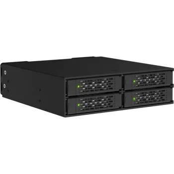 ICY DOCK ToughArmor MB699V5P-B V3 4 baias 2,5 polegadas NVMe U.2/U.3 SSD PCIe 5.0 caixa de baia móvel para baia de 5,25 polegadas (com conetor MCIO)