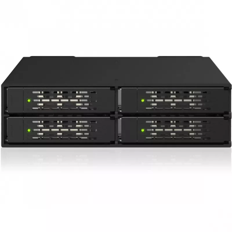 ICY DOCK ToughArmor MB699V5P-B V3 4 baias 2,5 polegadas NVMe U.2/U.3 SSD PCIe 5.0 caixa de baia móvel para baia de 5,25 polegadas (com conetor MCIO)