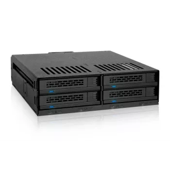 ICY DOCK ExpressCage MB324SP-1B - gaveta hot-swap 4x SATA/SAS de 2,5 polegadas para 1x baía de 5,25 polegadas - tabuleiros sem parafusos - preto