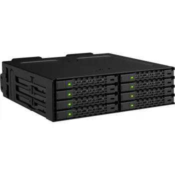 ICY DOCK ToughArmor MB998V4P-B 8 baias U.2/U.3 NVMe SSD PCIe 4.0 caixa de baia móvel para baia de 5,25 polegadas (4 x SlimSAS 8i SFF-8654)