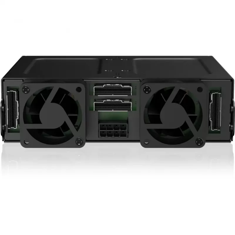 ICY DOCK ToughArmor MB998V4P-B 8 baias U.2/U.3 NVMe SSD PCIe 4.0 caixa de baia móvel para baia de 5,25 polegadas (4 x SlimSAS 8i SFF-8654)