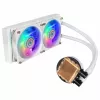 Refrigeração líquida para CPU Cooler Master MasterLiquid PL240 FLUX branca, radiador de 240 mm, 2 ventoinhas de 120 mm, ARGB, LGA1700/AM5