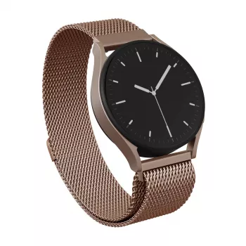 BURGA Bracelete metálica em malha universal para relógio 22 mm ouro rosa