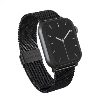 BURGA Bracelete metálica em malha Elegance para Apple Watch 42/44 mm (preto)