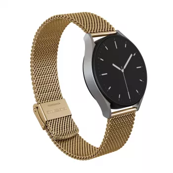 BURGA Bracelete metálica em malha Elegance universal para relógio 22 mm dourado