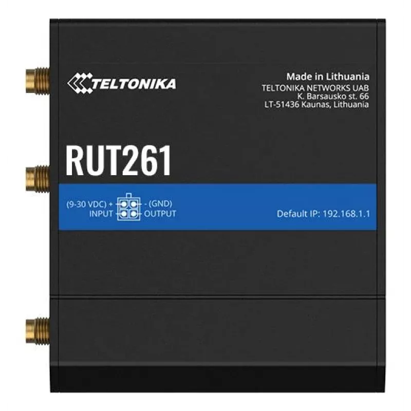 Teltonika Router industrial RUT261 - 4G LTE Cat 6, Wi-Fi 4, Dual SIM, fonte de alimentação UE