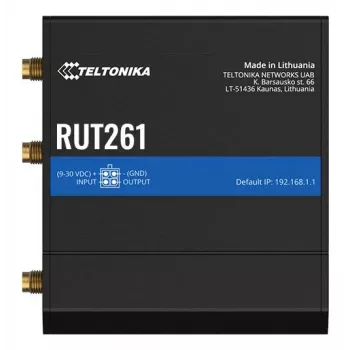 Teltonika Router industrial RUT261 - 4G LTE Cat 6, Wi-Fi 4, Dual SIM, fonte de alimentação UE