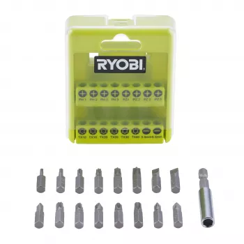 Ryobi RAK17SD conjunto de bits para chaves de fendas 17 peças