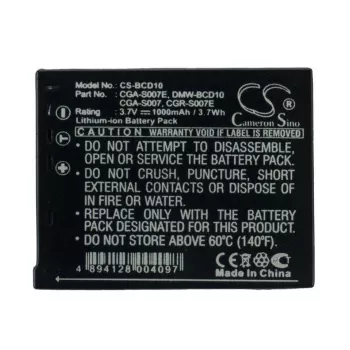 Bateria CAMERON SINO CGA-S007 DMW-BCD10 para Panasonic / CS-BCD10