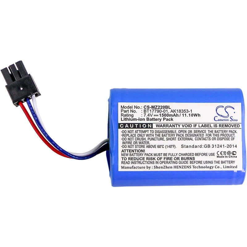 Bateria de substituição Cameron Sino para Zebra iMZ320 MZ220 MZ320 MZ420L (BT-17790-1, BT-17790-2, AK18353-1) - 7,4V 1800mAh Li-Ion