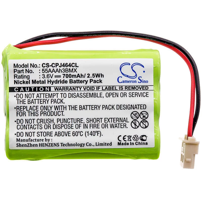Bateria de substituição CAMERON SINO para telefones sem fios, 3,6V 600mAh Ni-MH (CS-CPJ464CL)