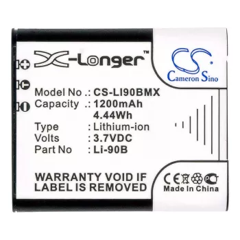 Bateria de substituição CAMERON SINO Li-90B Li-92B para câmaras Olympus (1270mAh, 3,7V, Li-Ion)
