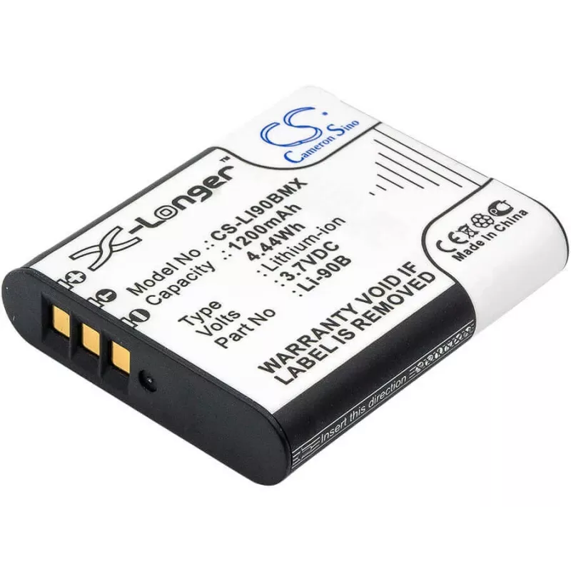 Bateria de substituição CAMERON SINO Li-90B Li-92B para câmaras Olympus (1270mAh, 3,7V, Li-Ion)