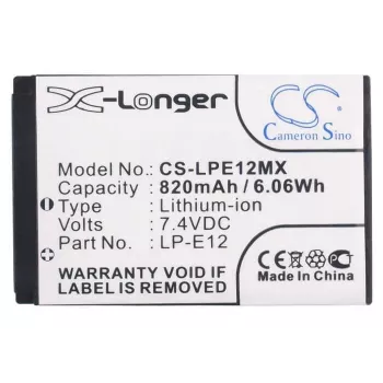 Bateria de substituição Cameron Sino LP-E12 para Canon série EOS M
