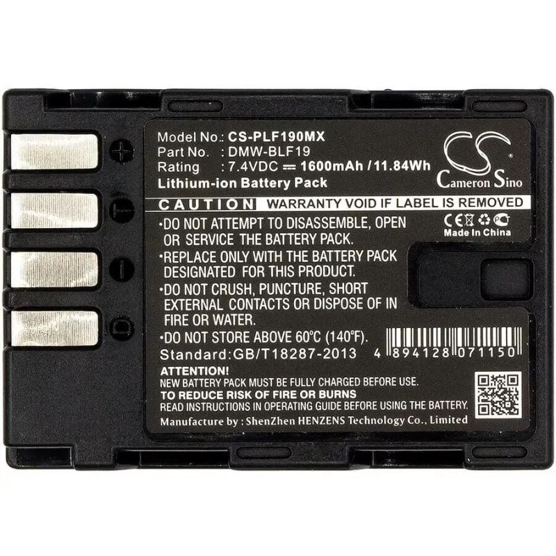 Bateria Cameron Sino CS-PLF190MX para Panasonic DMW-BLF19 / DMW-BLF19E