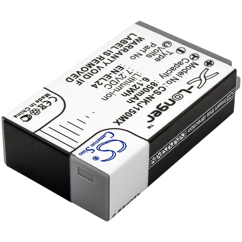 Bateria de substituição Cameron Sino CS-NKJ150MX para Nikon EN-EL24 (850mAh, 7,2V, Li-Ion)
