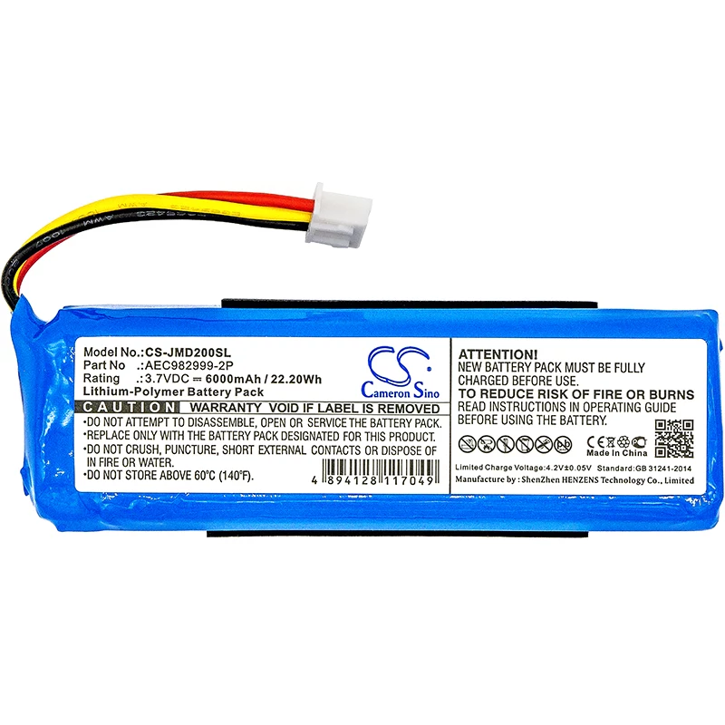 Bateria Cameron Sino tipo AEC982999-2P para JBL Charge / CS-JMD200SL