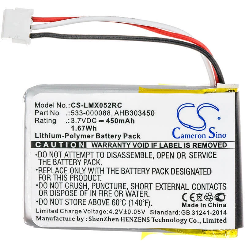 Bateria Cameron Sino tipo AHB303450 1412 533-000120 533-000121 533-000172 para rato Logitech / CS-LMX052RC