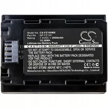 Bateria de substituição CAMERON SINO NP-FZ100 / NP-FZ100 / BC-QZ1 para Sony