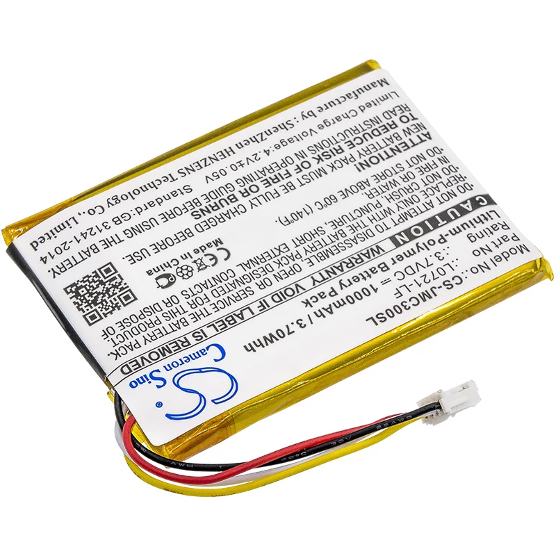 Cameron Sino bateria de substituição para JBL Clip 3, Clip 3AN, Clip 3SAND (L0721-LF / CS-JMC300SL) - 1000mAh 3,7V Li-Po