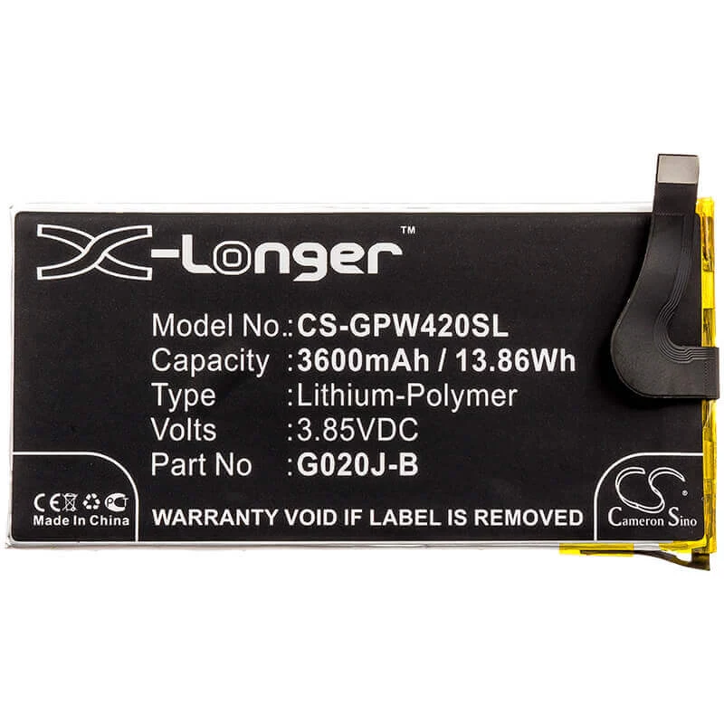 Bateria CAMERON SINO Tipo G020J-B para Google Pixel 4 XL 4XL G020P 3600mAh / CS-GPW420SL