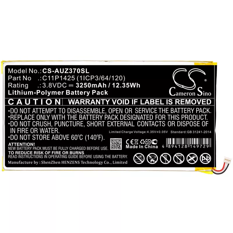 Bateria CAMERON SINO Tipo 0B200-01510100 C11P1425 para ASUS ZenPad 7.0 Z370 M700 / CS-AUZ370SL