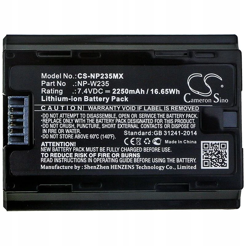 CAMERON SINO NP-W235 / NPW235 bateria Li-Ion recarregável para câmaras Fujifilm
