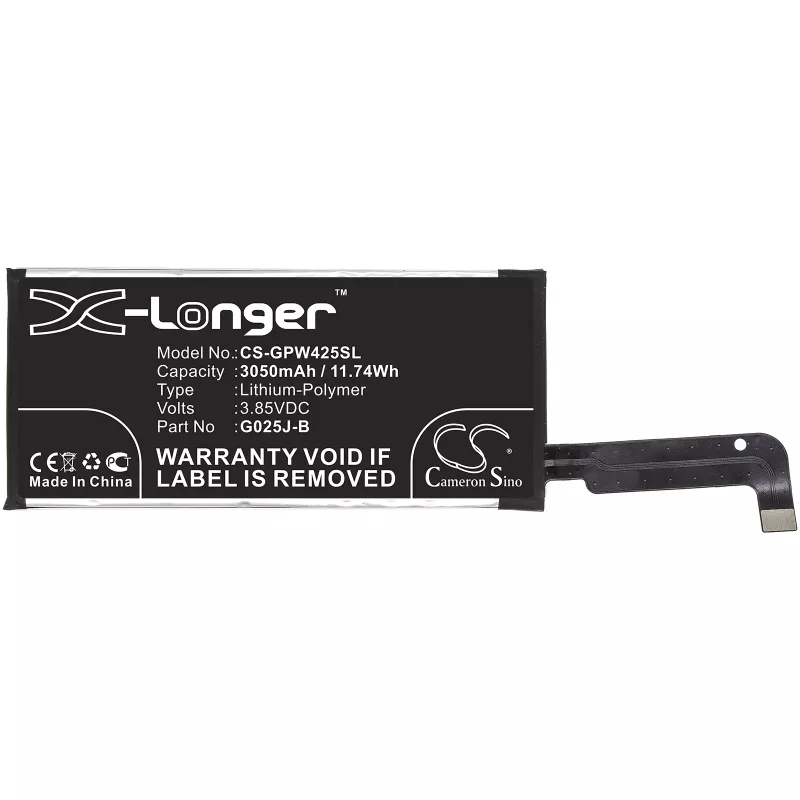 Bateria CAMERON SINO Tipo G025J-B para Google Pixel 4a 3050 mAh / CS-GPW425SL