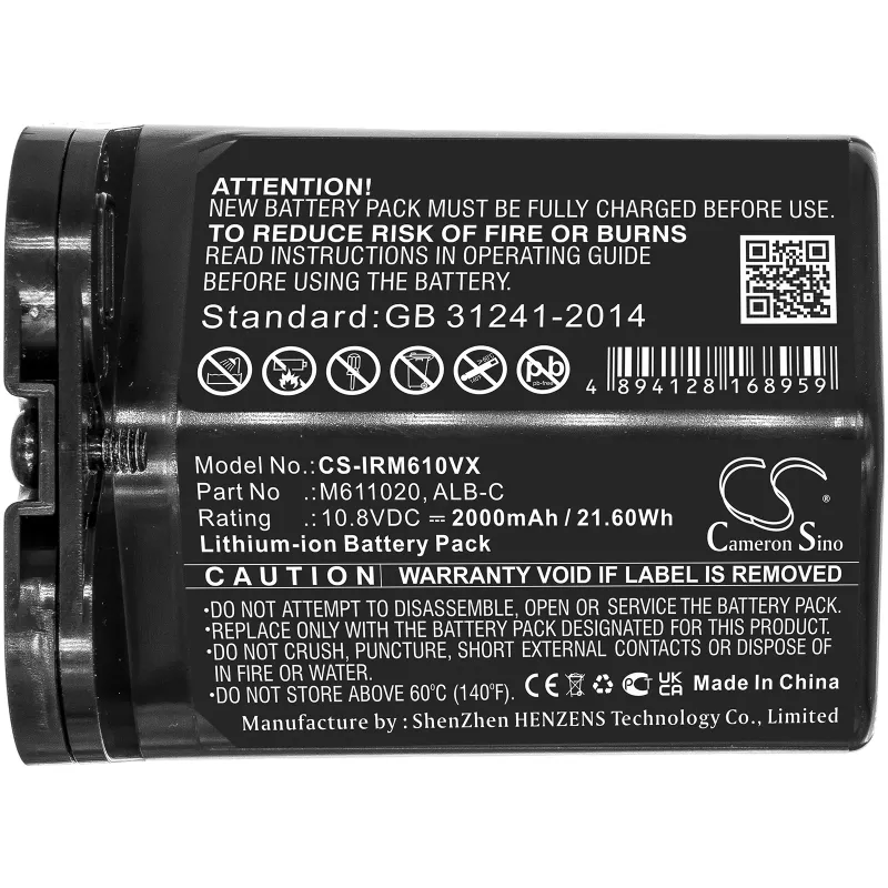 Bateria Cameron Sino Tipo ALB-C M611020 ABL-C para iRobot Braava Jet M6 (CS-IRM610VX)