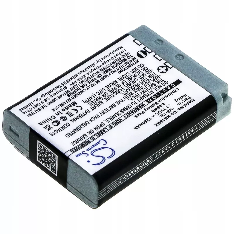 Bateria de substituição CAMERON SINO NB-13L para Canon PowerShot G5 X, G7 X, G9 X, SX620 HS, SX720 HS, SX730 HS, SX740 HS (1250mAh, 3,6V, Li-Ion)