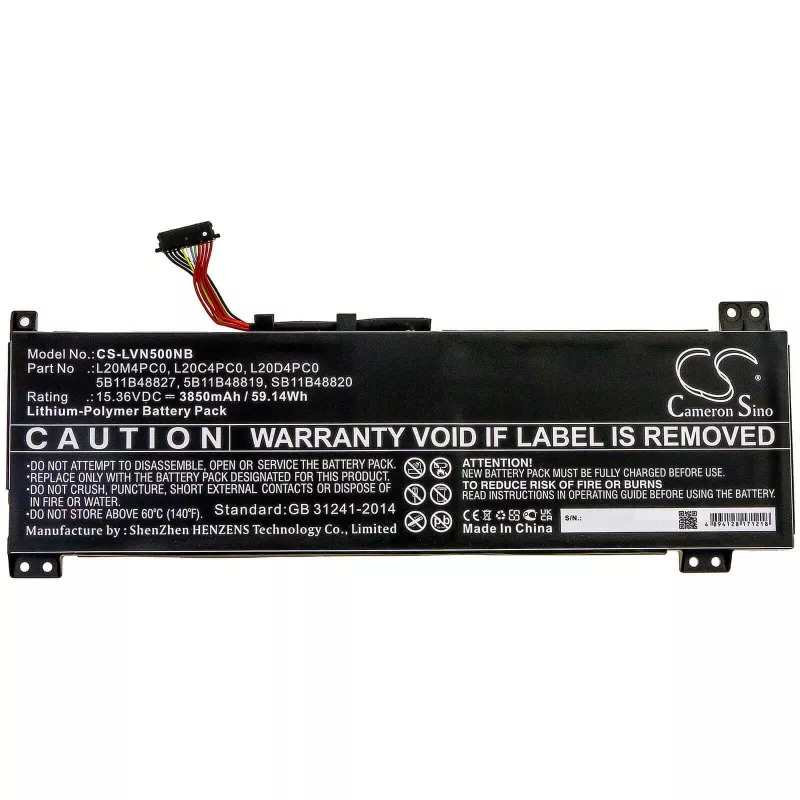 Bateria CAMERON SINO Tipo 5B11B48819 para Lenovo IdeaPad Gaming 3 / Legion 5 - CS-LVN500NB