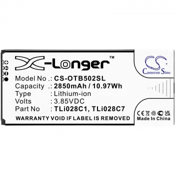 Bateria de substituição Cameron Sino TLi028C1 TLi028C7 para Alcatel 1B 2020 OT-5002 OT-5002A AT&T CS-OTB502SL