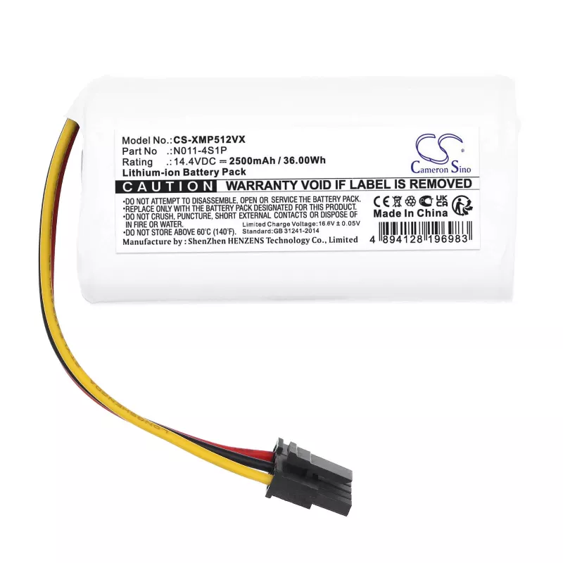Bateria CAMERON SINO 14,4V 2600mAh 4S1P N011-4S1P para Xiaomi Mi Robot Vacuum Mop 2 Lite / CS-XMP512VX