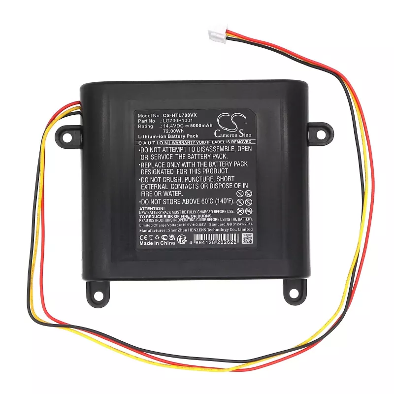 Bateria de substituição CAMERON SINO para Hobot Legee 7 e Legee D7 Aspirador robô - 5000mAh 14,4V Li-Ion (LG700P1001)