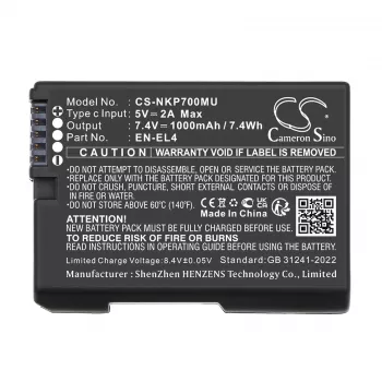 CAMERON SINO Bateria Tipo EN-EL4 A E para Nikon D2H D2Hs D2X D2Xs D3 D3S D3X F6 com ligação USB-C / CS-NKP700MU