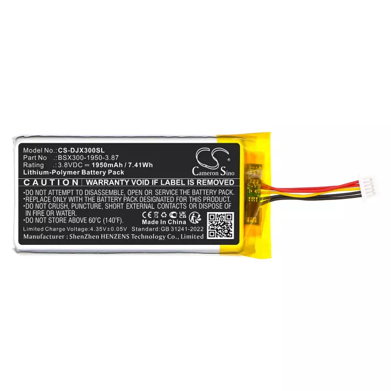 Cameron Sino Bateria de substituição para DJI Mic Mini (BSX300-1950-3.87) - 1950mAh Li-Po