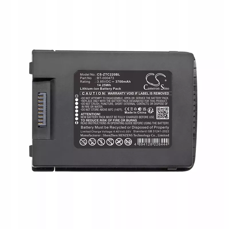 CAMERON SINO Bateria de substituição para Zebra TC22/TC27 (BT-000473, BTRY-TC2L-2XMAXX-01) - Capacidade alargada 6100mAh - Preto